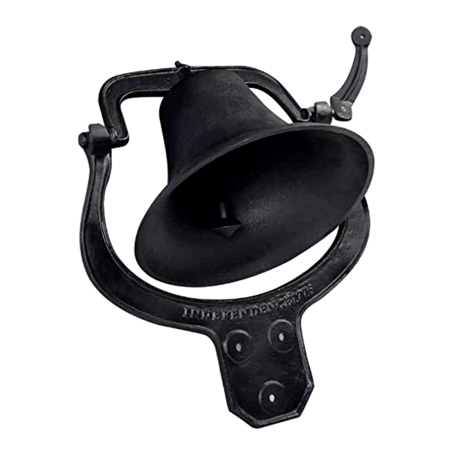 14'' Large Heavy Cast Iron Dinner Bell - Antique Vintage Farmhouse Style Manual Hanging Door Bell for Outdoor, Garden, Patio - Perfect for Liberty Farm, Church, School & Countryside Gatherings
