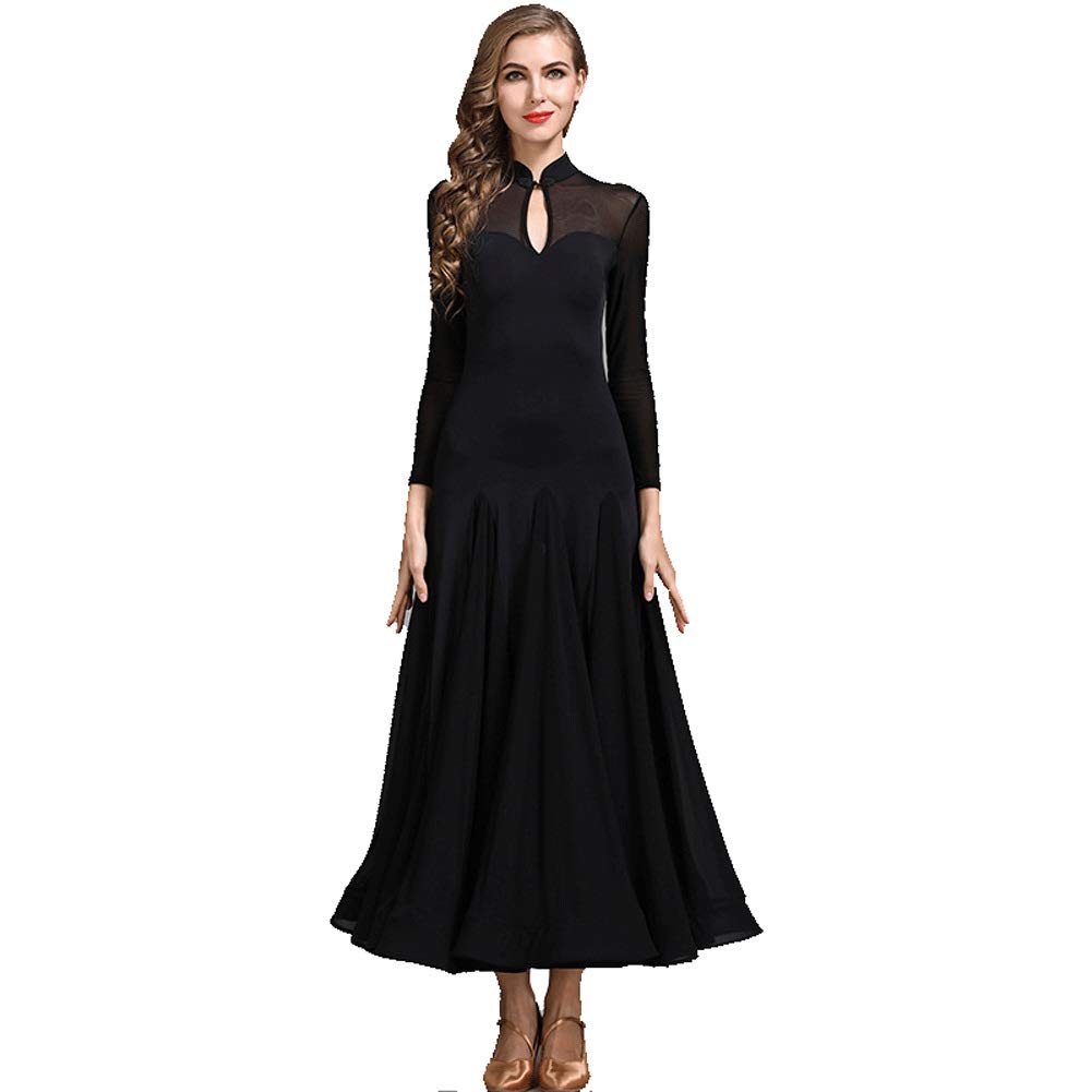 Elegant Chinese Cheongsam Collar Ballroom Dance Dress - Waltz, Foxtrot & Performance Gown for Women | Perfect for Latin, Standard & Social Dancing Events