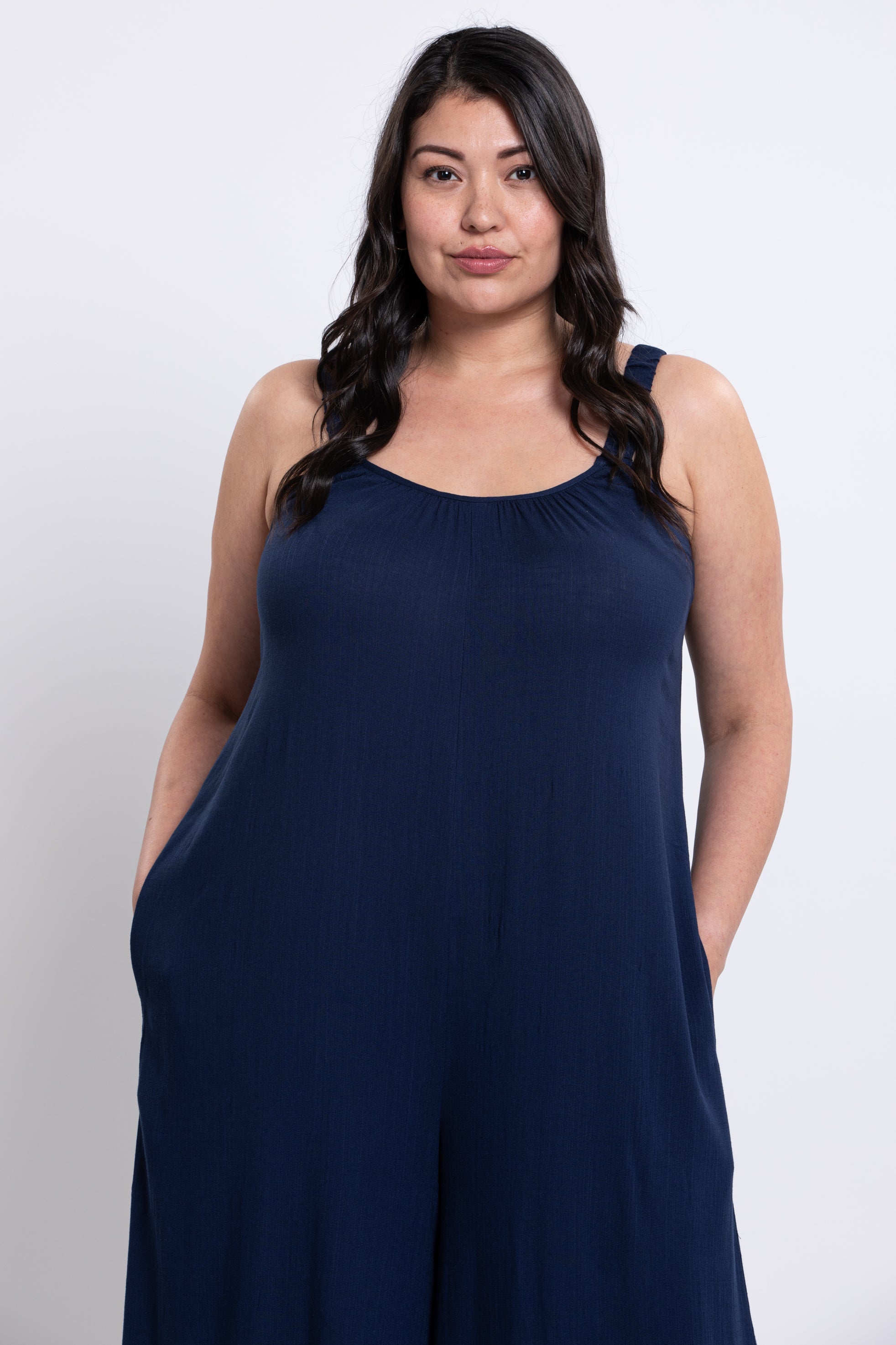 Joanna Jumpsuit - Women's Indigo Linen Bamboo Romper | Comfortable Summer Outfit for Beach, Travel & Casual Wear