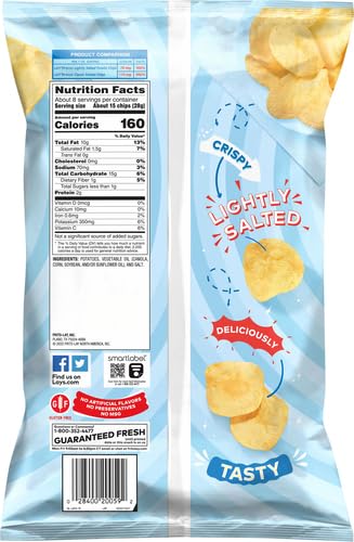 Lay's Lightly Salted Potato Chips - 7.75oz Bag of Crispy Snacks | Perfect for Parties, Picnics & On-the-Go Snacking