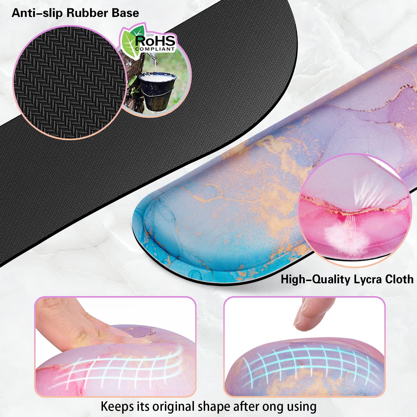 Canjoy 4-in-1 XXL Gaming Mouse Pad Set (35.4×15.7 in) - Extended Desk Mat with Keyboard Wrist Rest & Coaster - Memory Foam Non-Slip Surface for PC, Laptop, Gaming Setup - Perfect for Home Office, Workstation & Esports Gaming