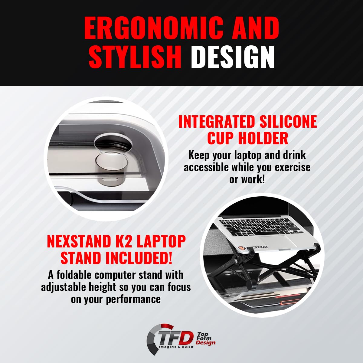 Peloton Tread Plus Tray - Made in USA | Walking Desk Attachment for Laptop, Tablet, Phone & Book | Exercise Workstation & Treadmill Accessories (Clear) - Perfect for Home Office Workouts & Multitasking While Walking