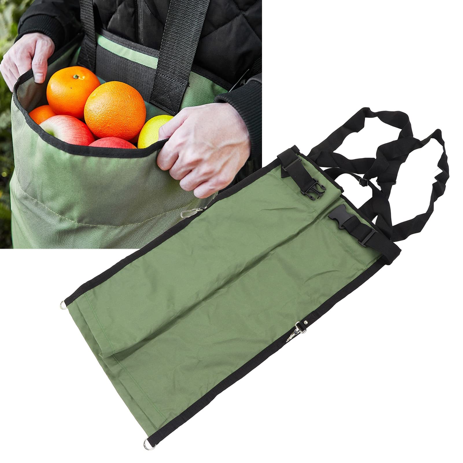 Harvest Apple Picking Bag - Durable 600D Oxford Cloth Adjustable Fruit Harvesting Apron with Double Buckles for Outdoor Orchard, Farm, and Garden Use - Perfect for Apple, Berry, and Vegetable Picking