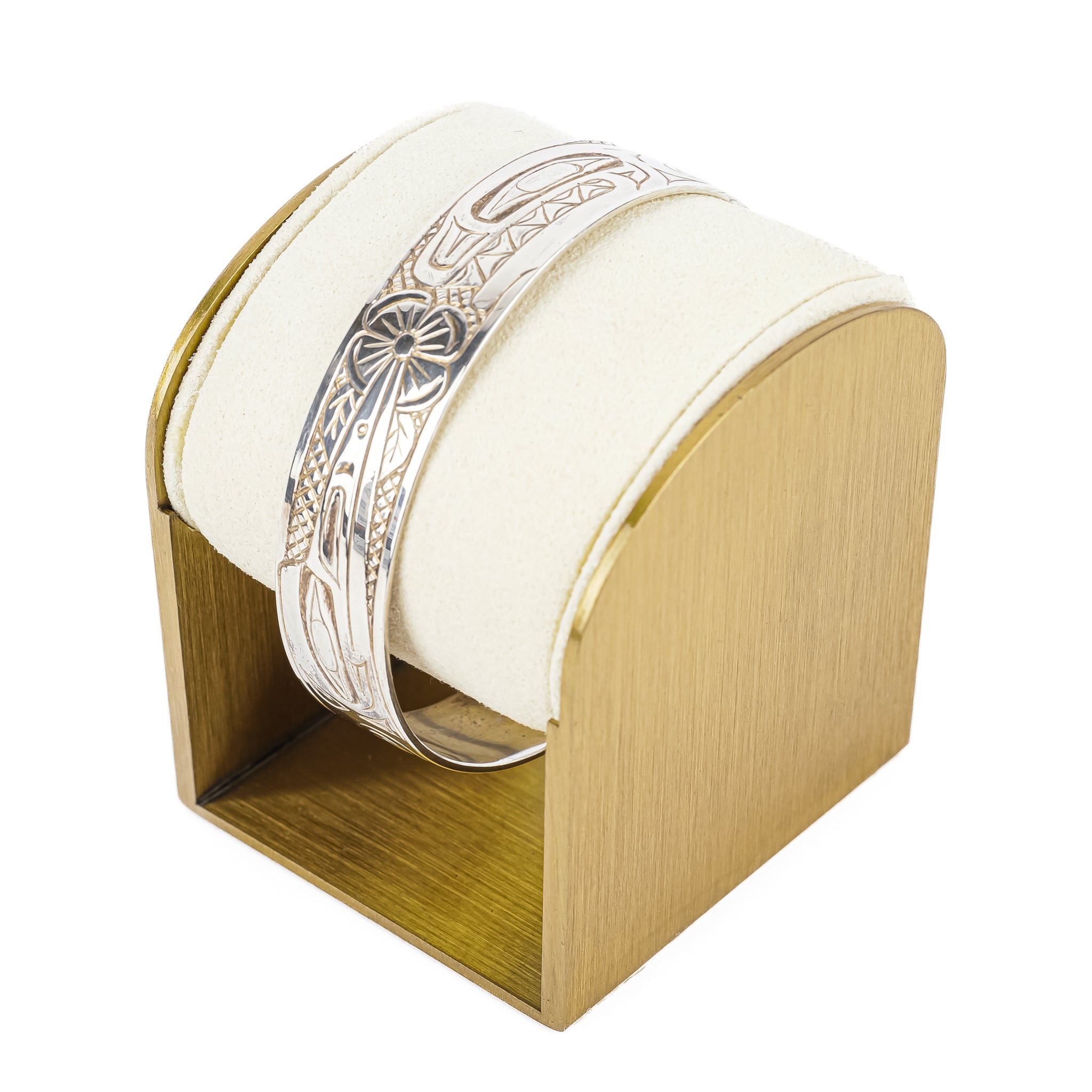 Haida Sterling Silver Chased Cuff Bracelet - Handcrafted Native American Jewelry for Women, Perfect for Weddings, Parties & Special Occasions