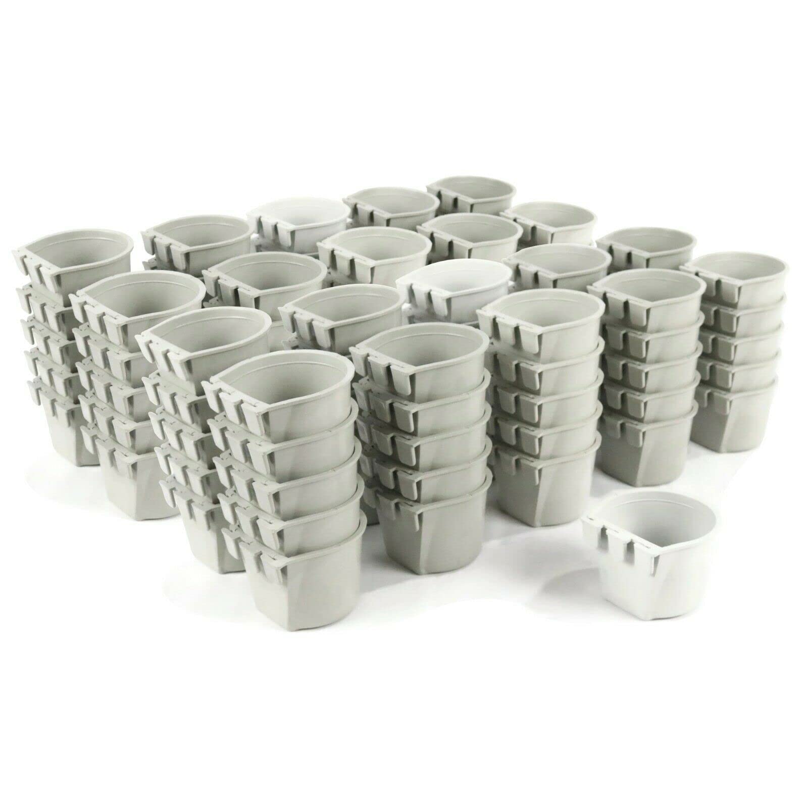 100-Pack Grey Plastic Cage Containers for Nails, Screws, Bolts & Hardware Storage - Durable Garage & Workshop Organizer for DIY Tools & Small Parts