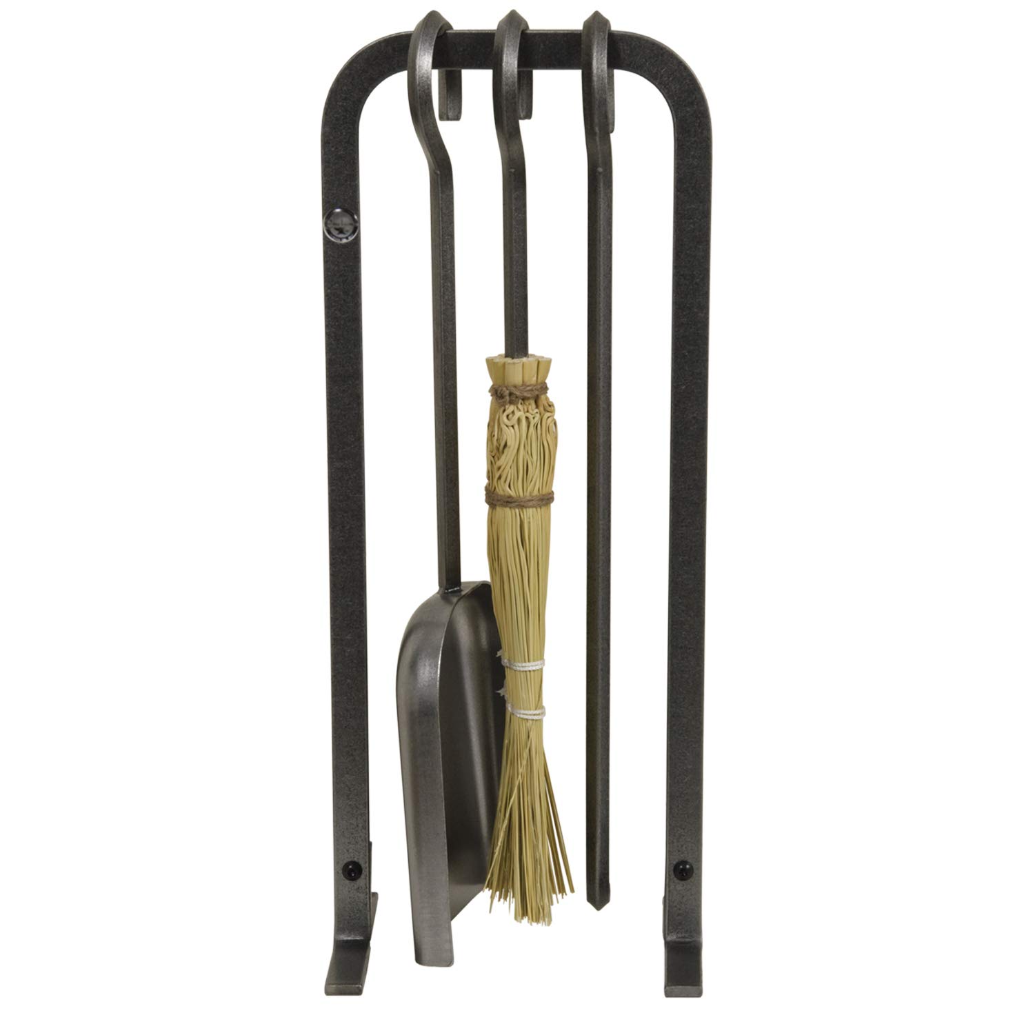 Enclume Handcrafted Hearthside Short Tool Set - Hammered Steel Fireplace Accessories for Home Decor & Outdoor Camping