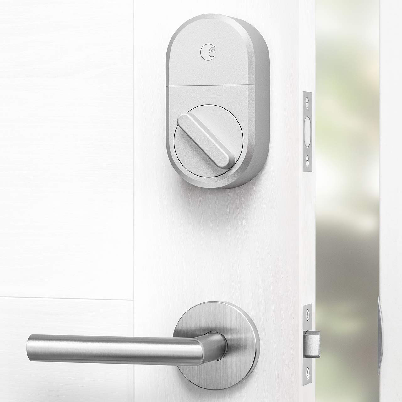 August Home Smart Lock with Keypad – Keyless Entry via Smartphone or Codes – Silver – Secure Your Home with Smart Access Control for Front Doors & Apartments