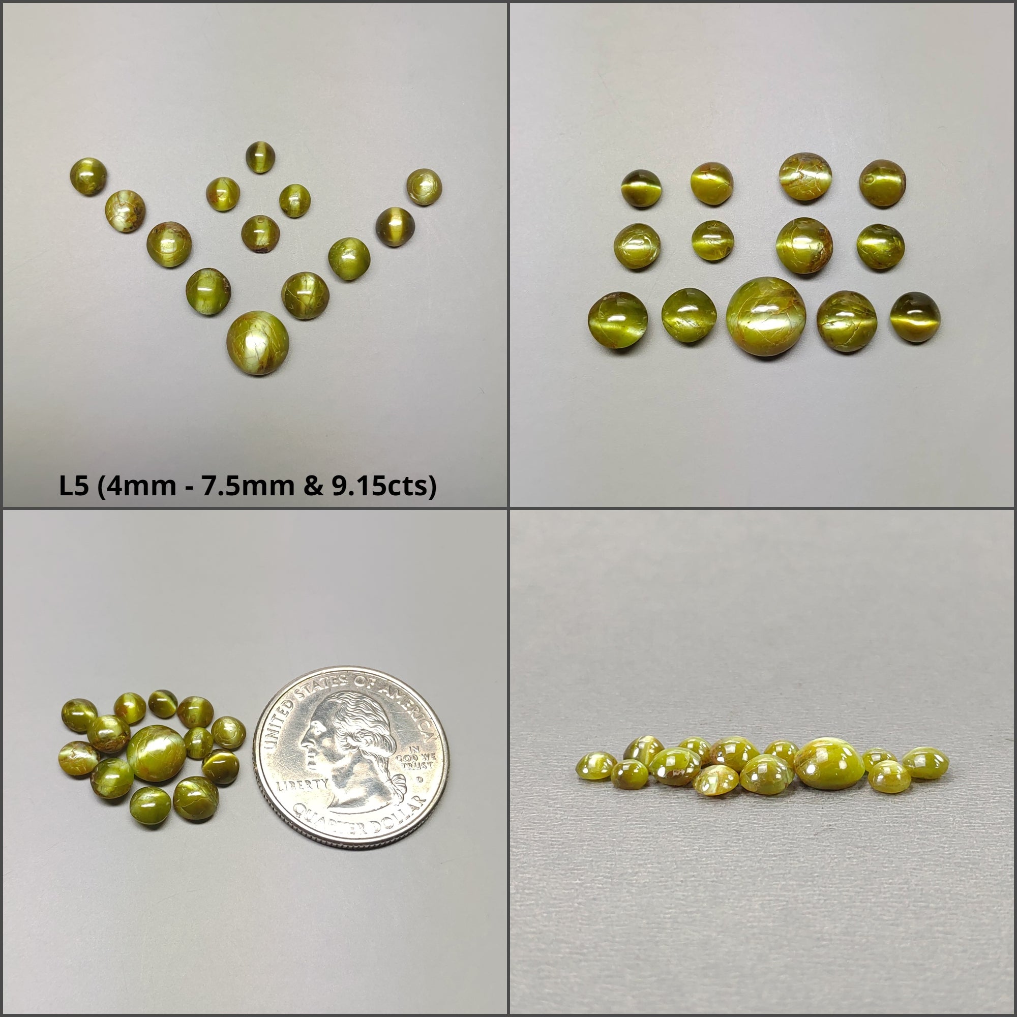 Natural Untreated Chrysoberyl Cat's Eye Gemstone Cabochon - Round & Oval Shape for Jewelry Making, Healing Crystals & Collectibles