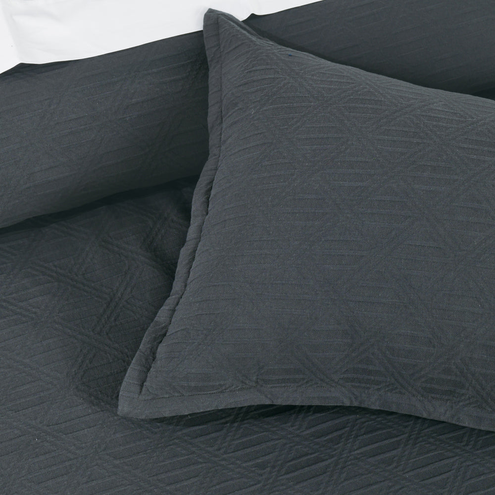 Hallston Charcoal Quilt Cover Set - King Size Bedding Set | Soft & Breathable Duvet Cover with Pillowcases | Perfect for Master Bedroom, Guest Room & Hotel Use