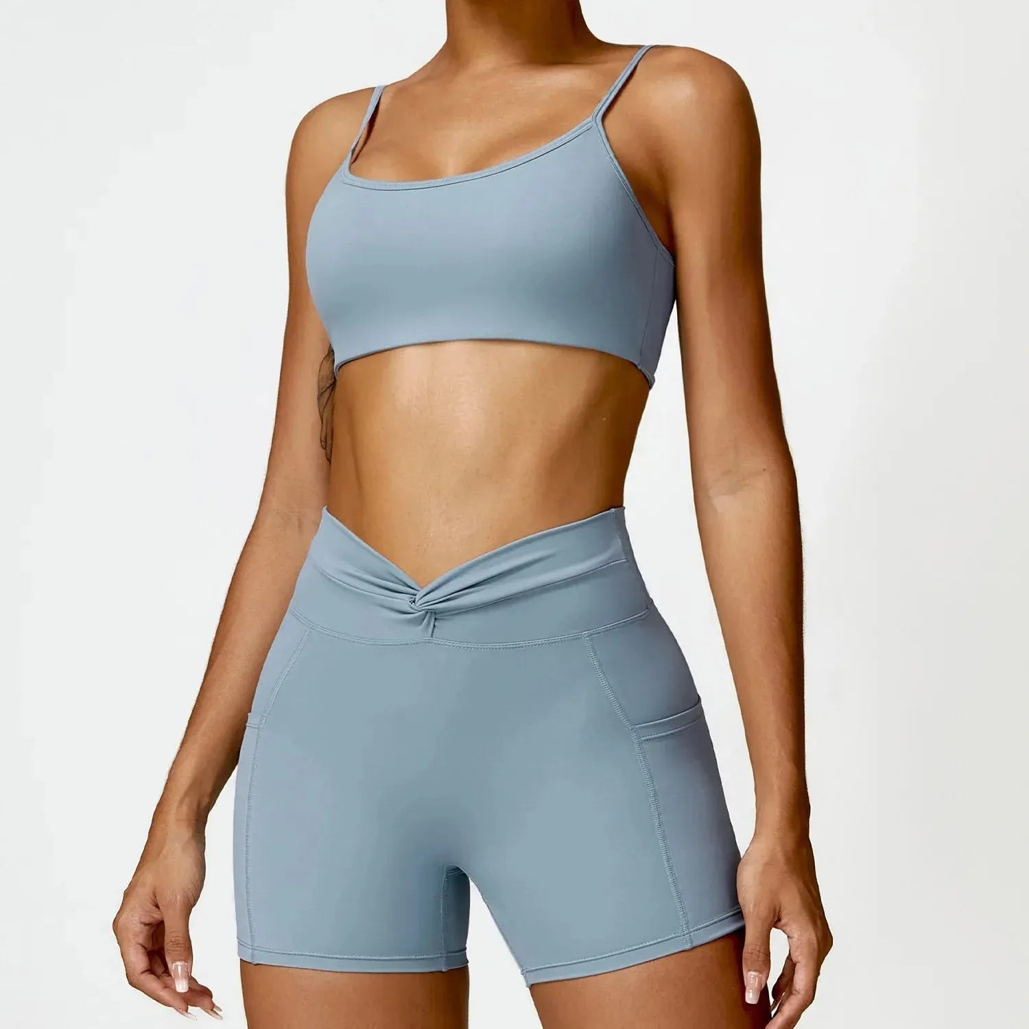 2PCS Women's Sexy Yoga Tracksuit Set - Sports Bra, Shorts & Leggings for Gym, Running, Fitness Workout | Comfortable Athletic Wear for Women | Perfect for Yoga, Pilates & Home Exercise
