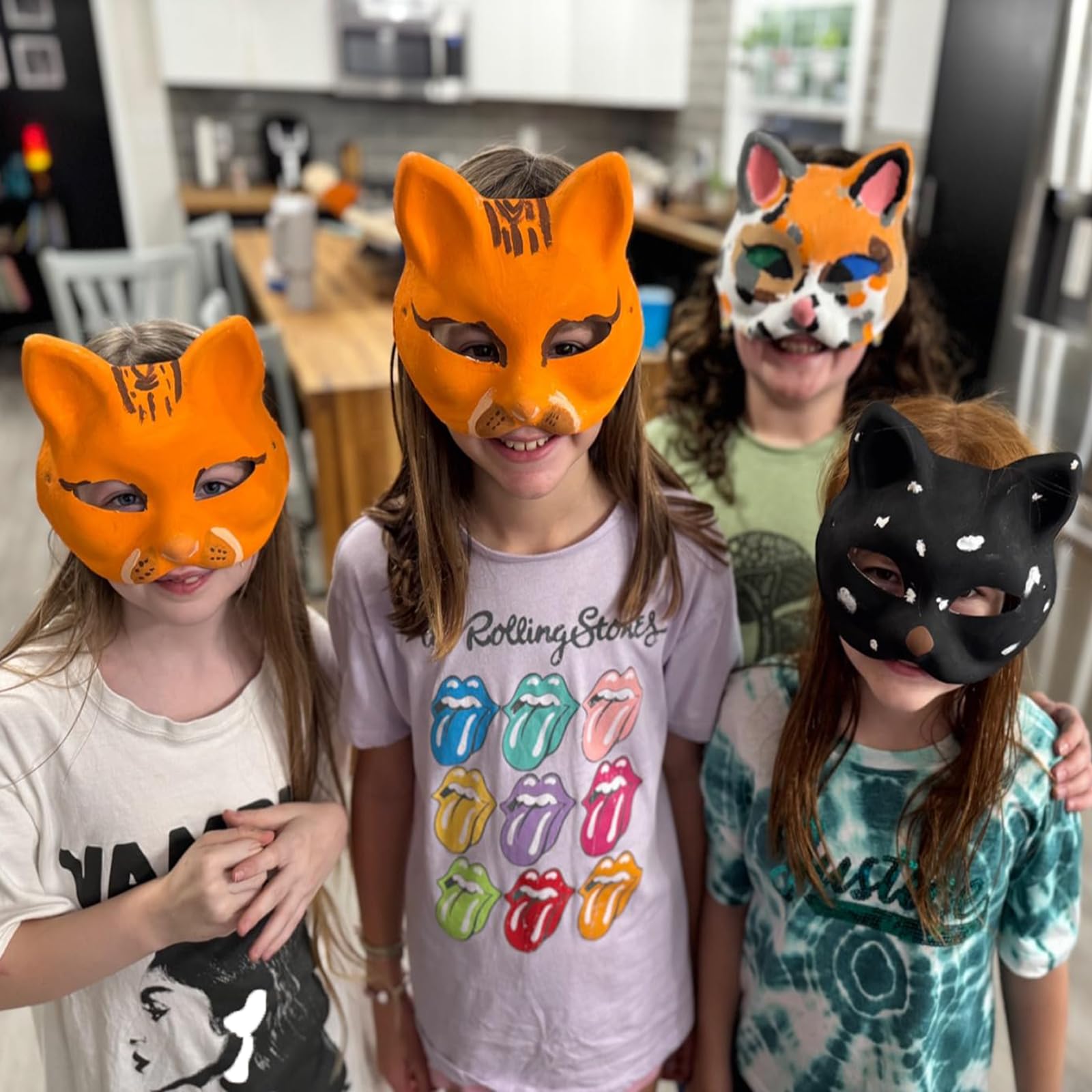 10PCS White Cat Therian Masks for Halloween, Cosplay & Costume Parties - Perfect for Masquerade Balls, Kids Dress-Up, Anime Conventions & Themed Events