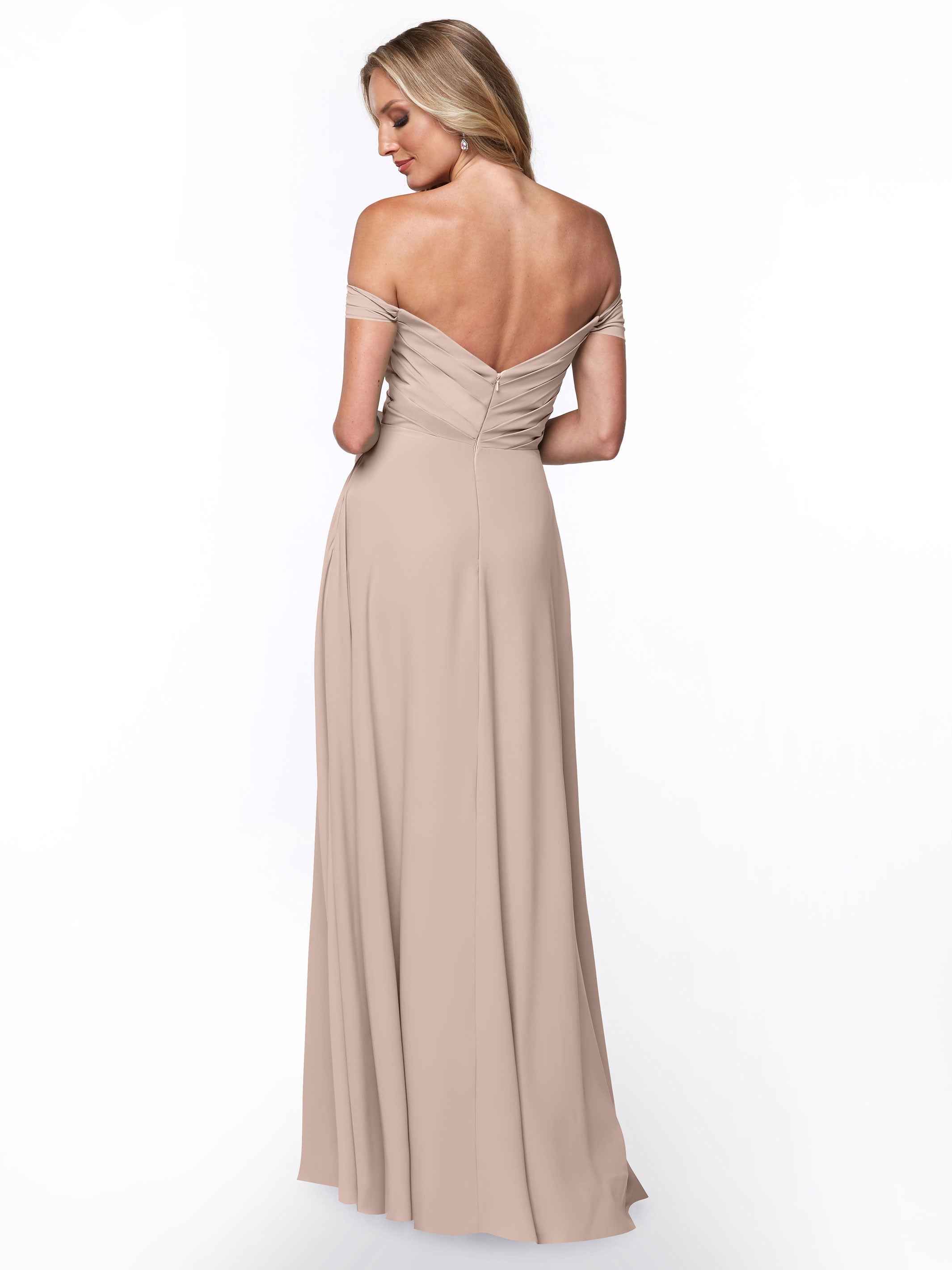 Elegant 83018 Stretch Chiffon Bridesmaid Dress with Pleated Sweetheart Neckline - Perfect for Weddings, Formal Events & Special Occasions