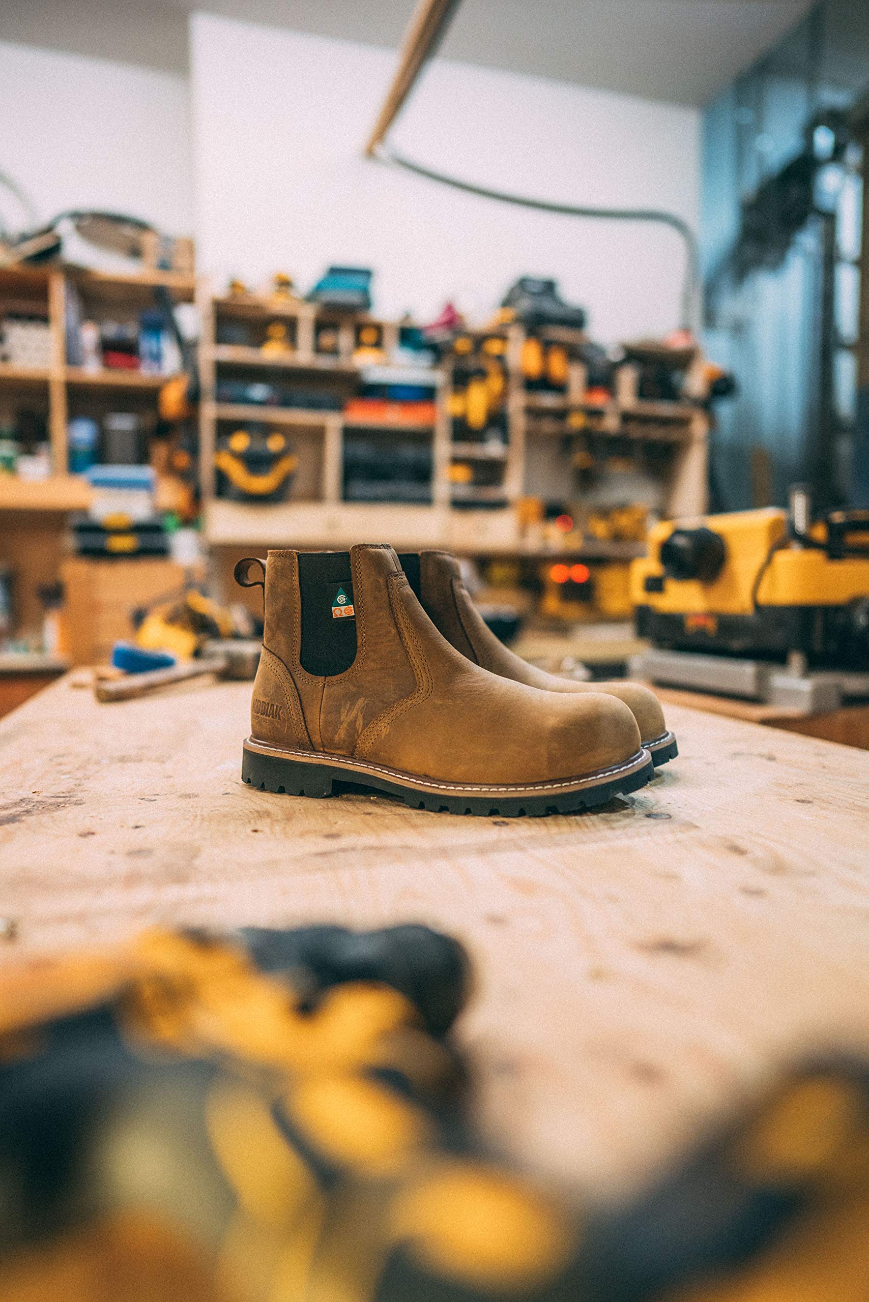 Kodiak Men's McKinney Composite Toe Water-Resistant Chelsea Work Boots - Slip Resistant Safety Shoes for Construction, Warehouse & Industrial Work