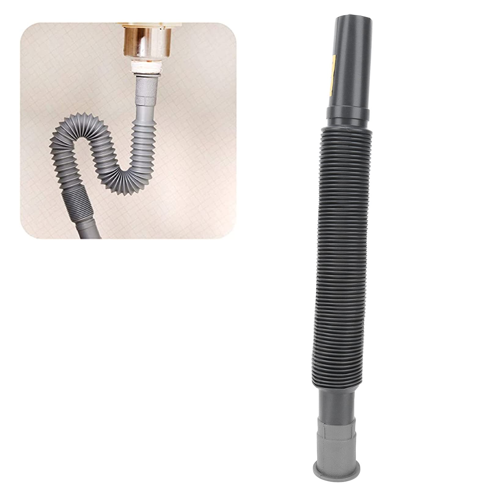EVTSCAN Flexible Drain Pipe Extension - Universal Plastic Angle Exhaust Tube for Kitchen & Bathroom Sink, Wash Basin Sewer Drain | Easy Installation, Leak-Proof Design for Home Plumbing & DIY Projects