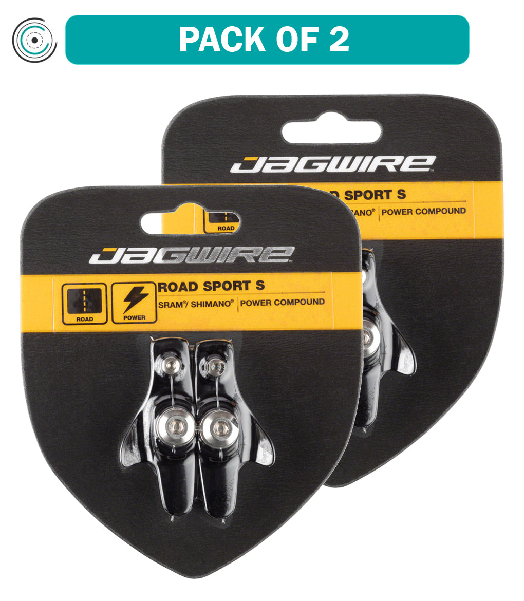2 Pack Jagwire Road Sport S Brake Pads - Compatible with SRAM & Shimano Bikes - Replaceable Black Pad Inserts for Road Bikes - Perfect for Cycling, Commuting and Performance Riding