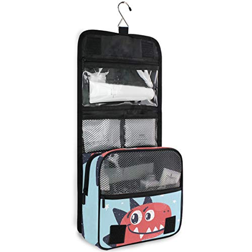 Durable Hanging Travel Toiletry Bag - Waterproof Cute Dinosaur Design Cosmetic Organizer for Men & Women | Perfect for Camping, Gym & Air Travel