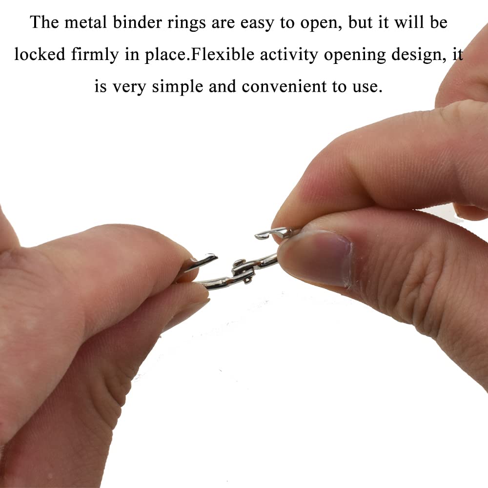 HAHIYO 1 Inch Metal Binder Rings - 70Pcs Silver Key Rings for Index Cards & Paper Organization