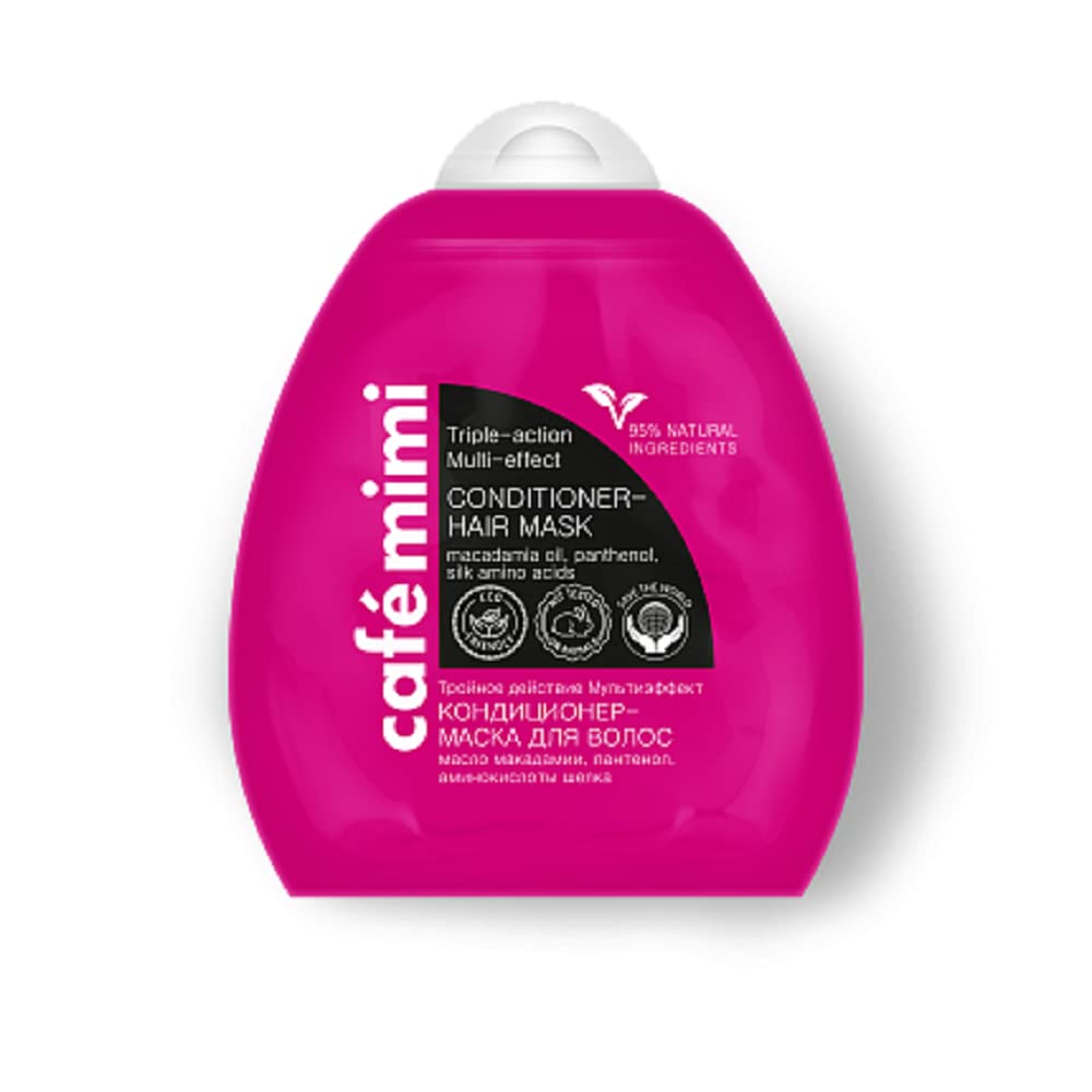 Triple Action Hair Conditioner with Macadamia Oil, Panthenol & Silk Amino Acids - 250ml Natural Deep Conditioning Treatment for Dry, Damaged Hair - Salon Quality Hair Care for Smooth, Shiny Locks (Perfect for Daily Use, Post-Color Treatment & Heat Styling Recovery)