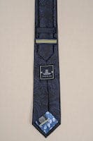 Cavani Navy Paisley Silk Tie Set for Men - Premium Formal Necktie for Business, Weddings & Special Occasions