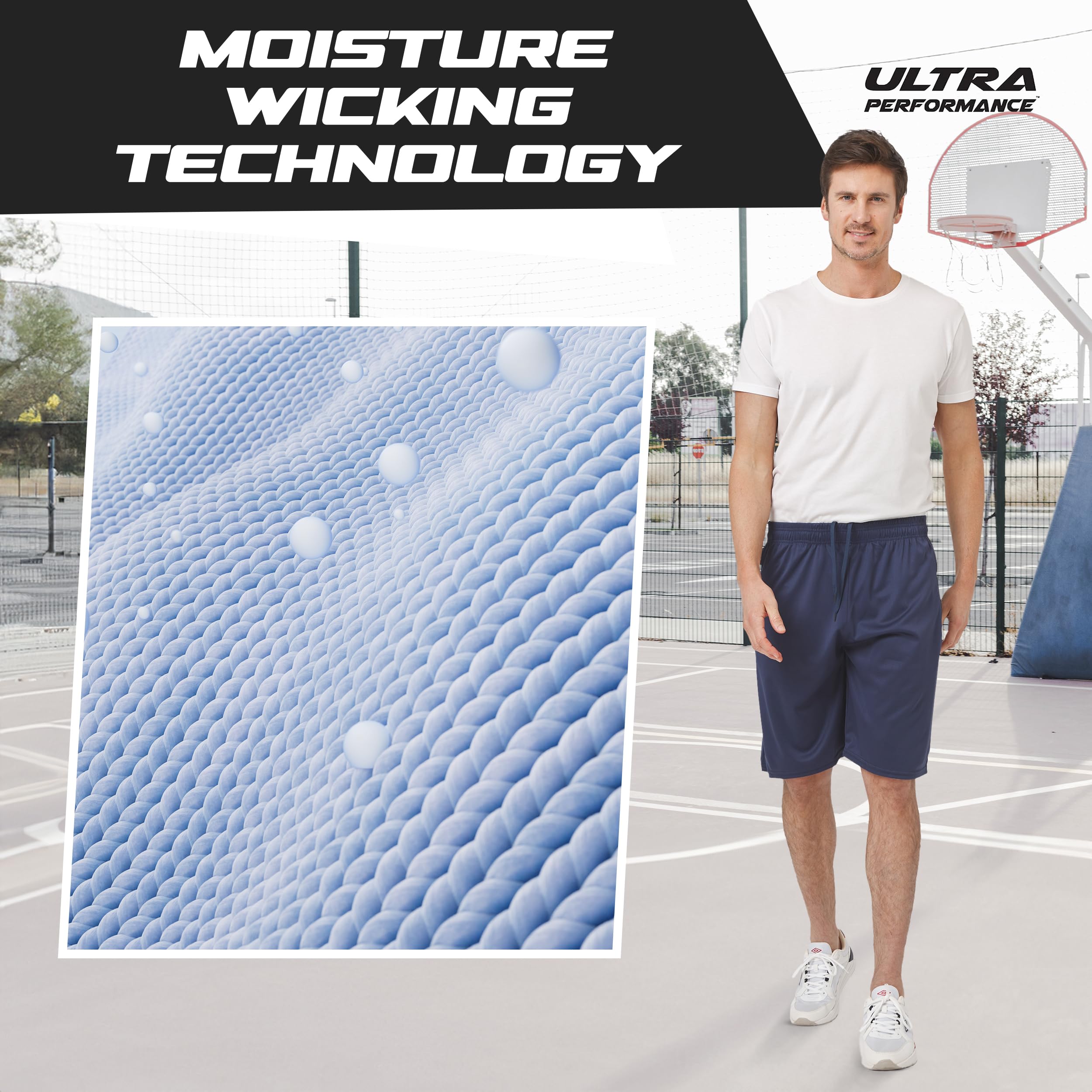 Ultra Performance Men's 5-Pack Athletic Running Shorts - Breathable Gym Workout Shorts with Zippered Pockets for Basketball, Jogging & Training | Perfect for Sports, Fitness & Casual Wear