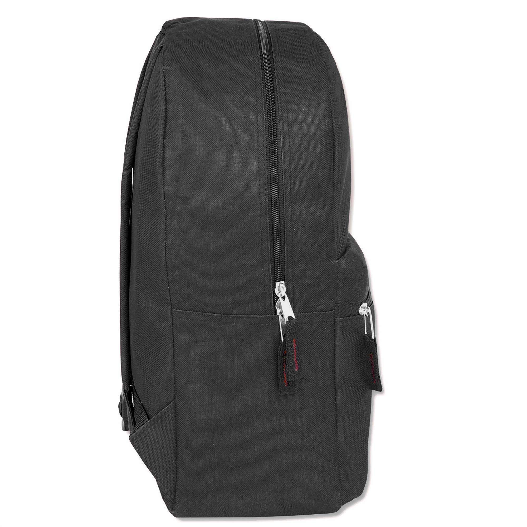 24 Pack Bulk Wholesale Trail Maker Backpacks with Padded Straps - Durable School & Travel Backpacks for Students, Hiking & Outdoor Activities (Solid Black)