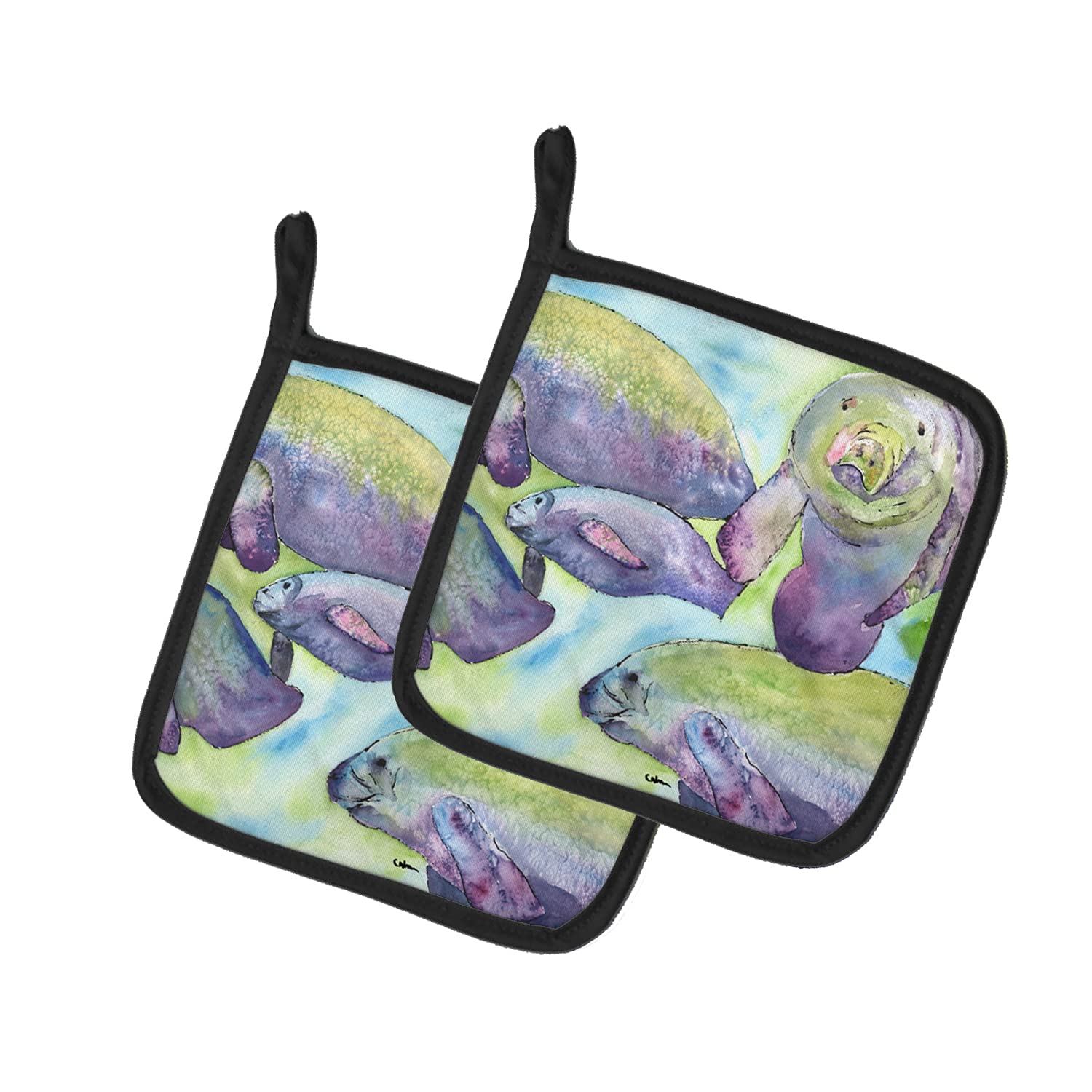 Manatee Themed Heat Resistant Pot Holders Set of 2 - 7.5
