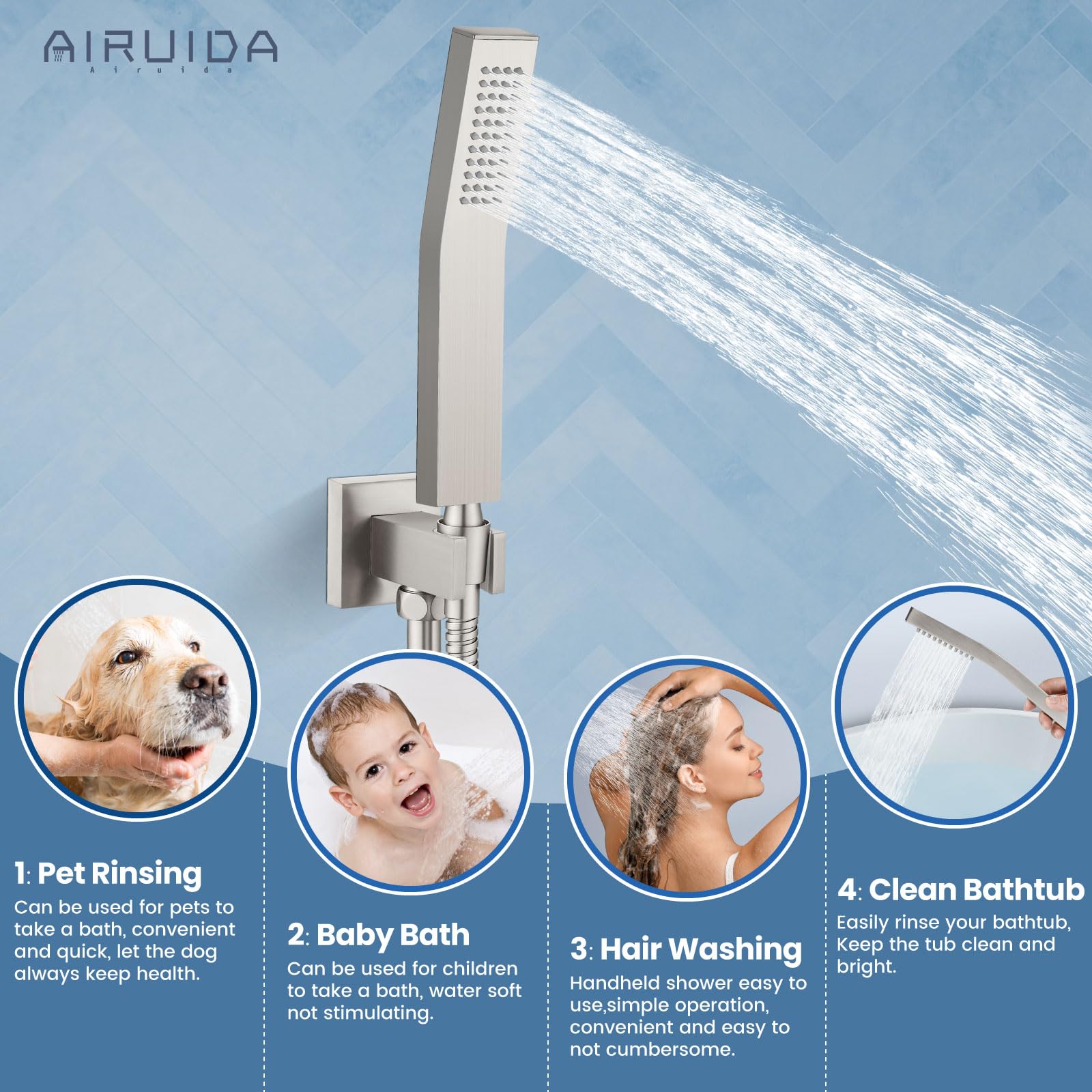 12 Inch Ultra-Thin Ceiling Mount Rain Shower System - Brushed Nickel SUS304 Luxury Shower Head with Handheld & Rough-in Valve - Perfect for Modern Bathroom & Spa Experience