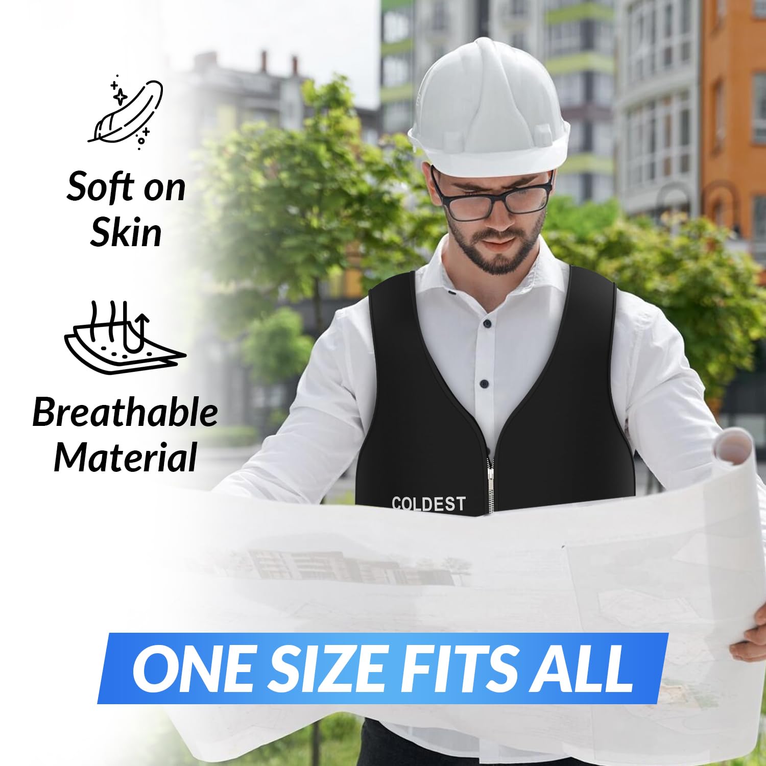 Ultimate Cooling Jacket for Men & Women - Reusable Ice Vest with Ice Packs for Hot Weather, Perfect for Cycling, Running, Outdoor Sports, and Summer Activities