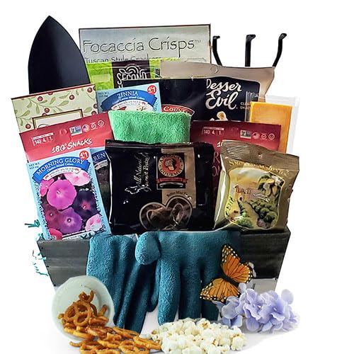 Spring Gardening Gift Basket Set - Perfect for Plant Lovers, Mother's Day & Housewarming Gifts - Indoor/Outdoor Garden Decor & Plant Care Essentials