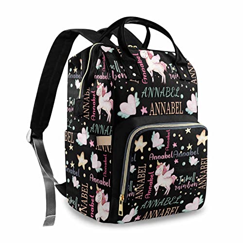 Custom Personalized Diaper Backpack for Baby Girls & Boys with Name - Large Waterproof Unicorn Design Nursing Organizer - Perfect Travel Daypack for Moms - Ideal Baby Shower Gift & Everyday Use