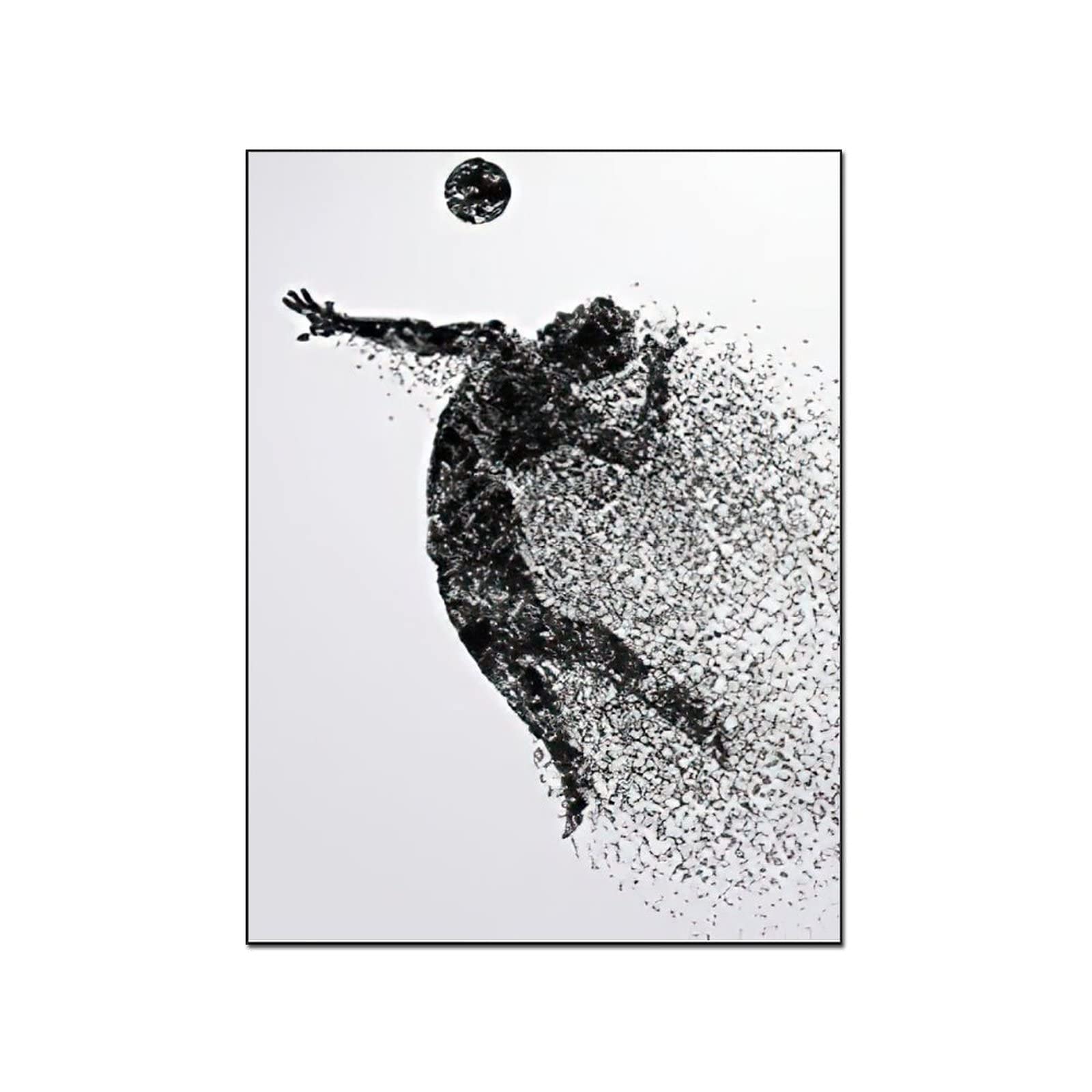 Black and White Watercolor Volleyball Poster - 20x26inch (51x66cm) Canvas Wall Art for Home Gym, Bedroom Decor & Workout Motivation - Perfect Gift for Sports Lovers & Home Decoration