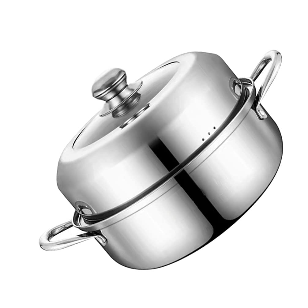 YARNOW 28cm Stainless Steel Steamer Pot with Glass Lid & Insert Basket - Vegetable & Food Steamer Cookware, Dishwasher Safe | Perfect for Healthy Cooking, Meal Prep & Kitchen Use