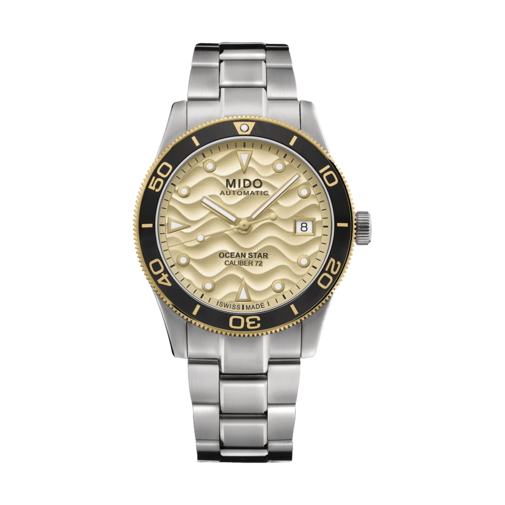 Ocean Star 39mm PVD Champagne Dial Men's Watch with Stainless Steel Bracelet - Perfect for Business, Casual & Formal Occasions