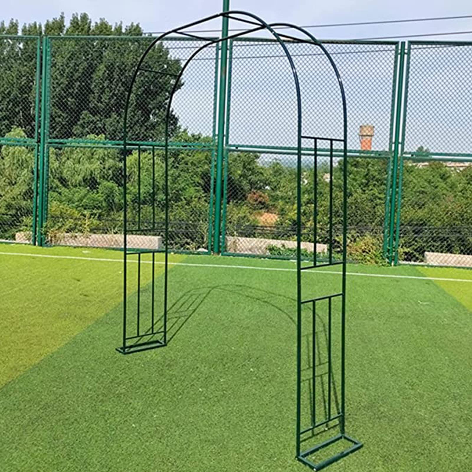 Galvanized Steel Garden Arch - 19mm Diameter Wedding Decoration Arch Stand for Climbing Plants (Rose, Clematis) - Dark Green 120cm x 240cm (47x94in) - Perfect for Outdoor Weddings, Vine Support & Garden Landscaping