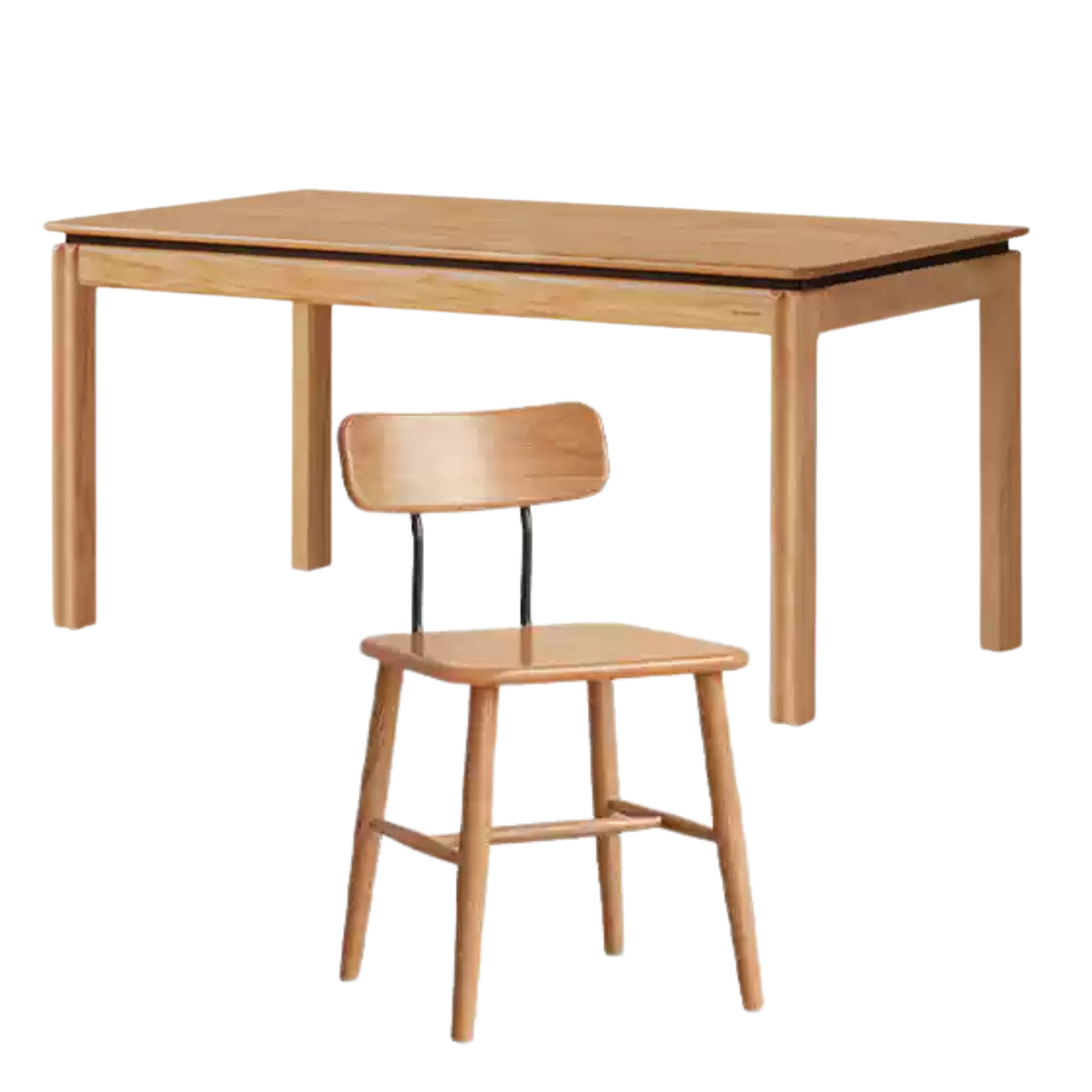 70.8x33.4x29.9 inch / 180x85x76cm / Natural wood color / dining table + chairs 6 pcs