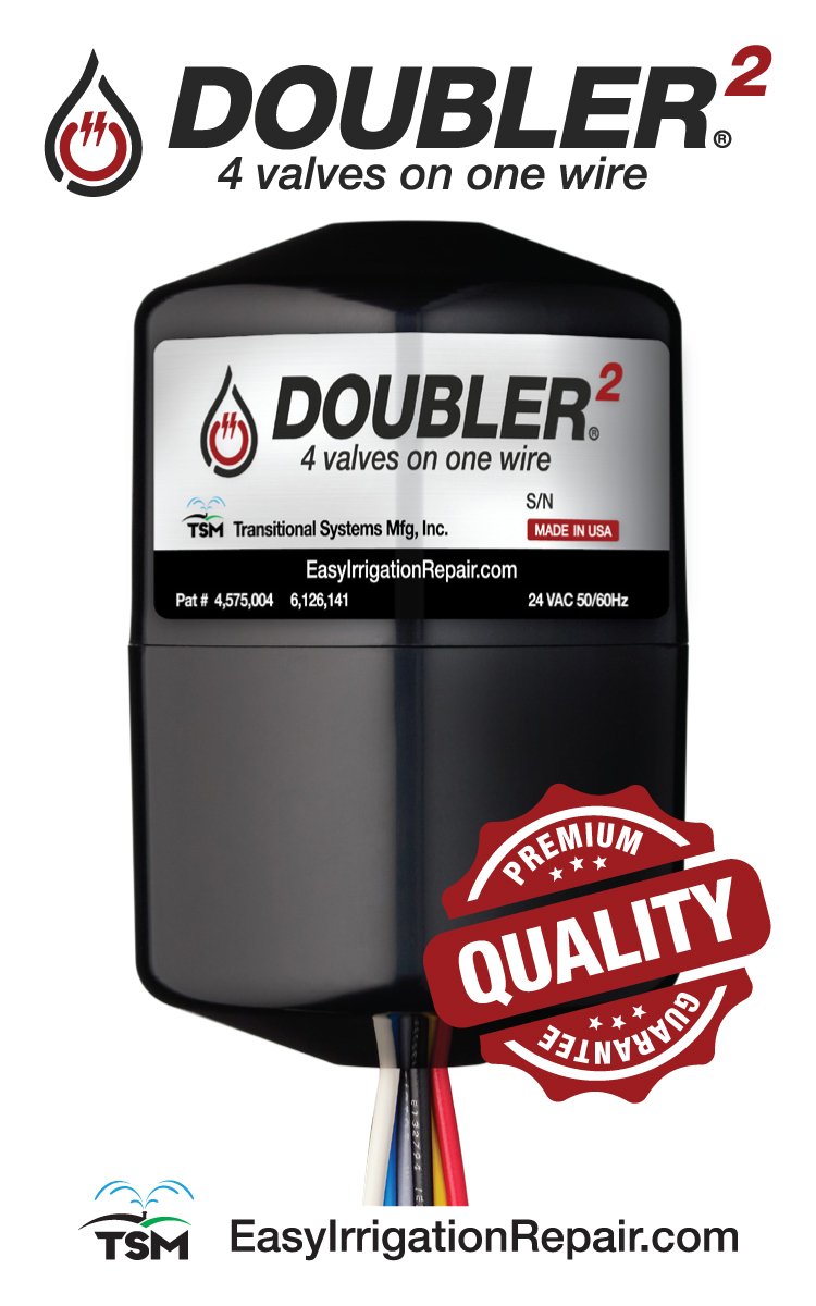 DOUBLER2 - 4 Zone Irrigation Valve Controller | Easy Lawn Sprinkler System Expansion & Repair Kit for Home Garden Watering