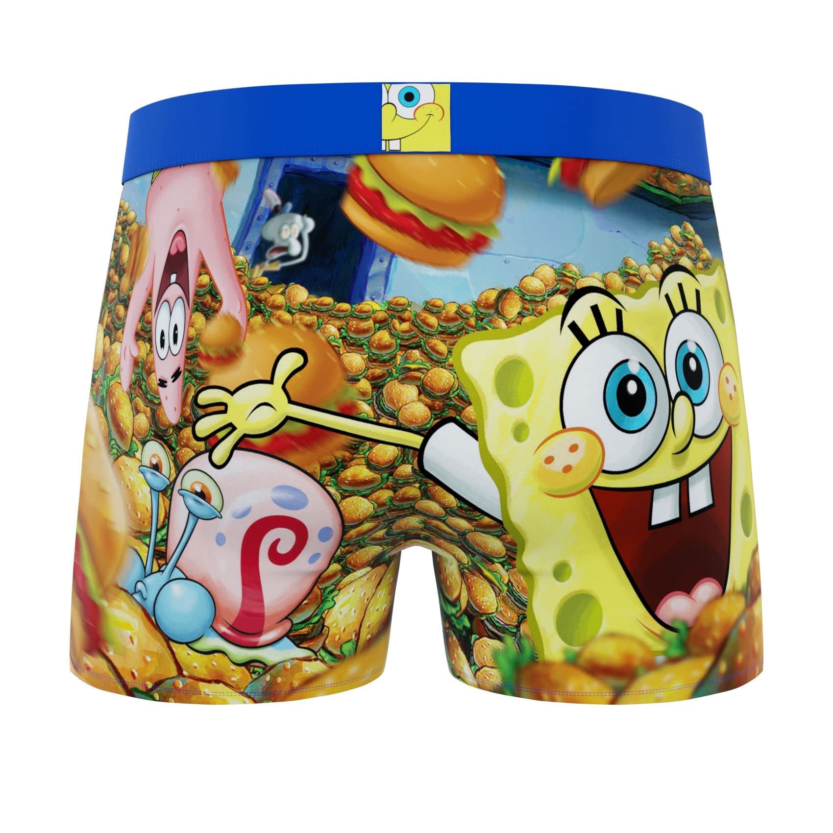 SpongeBob SquarePants Men's Boxer Briefs - Soft, Durable & Comfortable Underwear for Men | Perfect for Sleep, Lounge & Everyday Wear