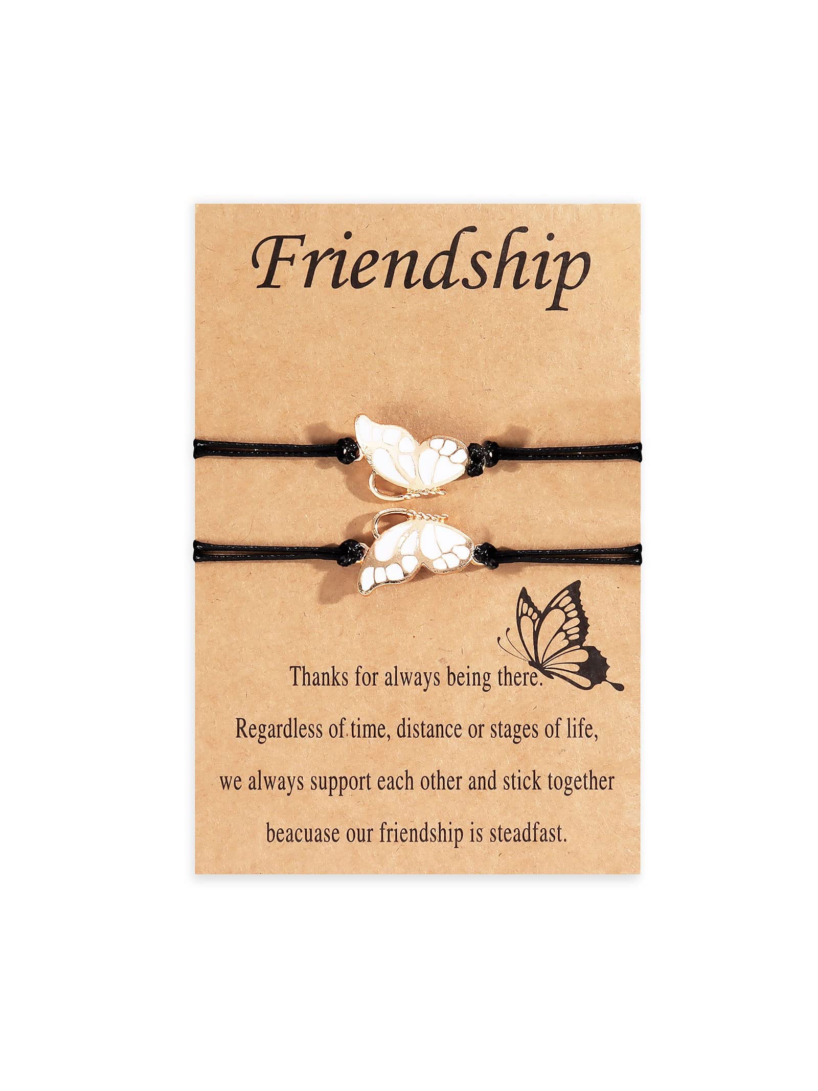 Best Friendship Bracelets for 2 - Matching Butterfly BFF Bracelets Set for Women & Girls - Long Distance Relationship Gifts for Best Friends (Perfect for Birthdays, Anniversaries & Sister Gifts)