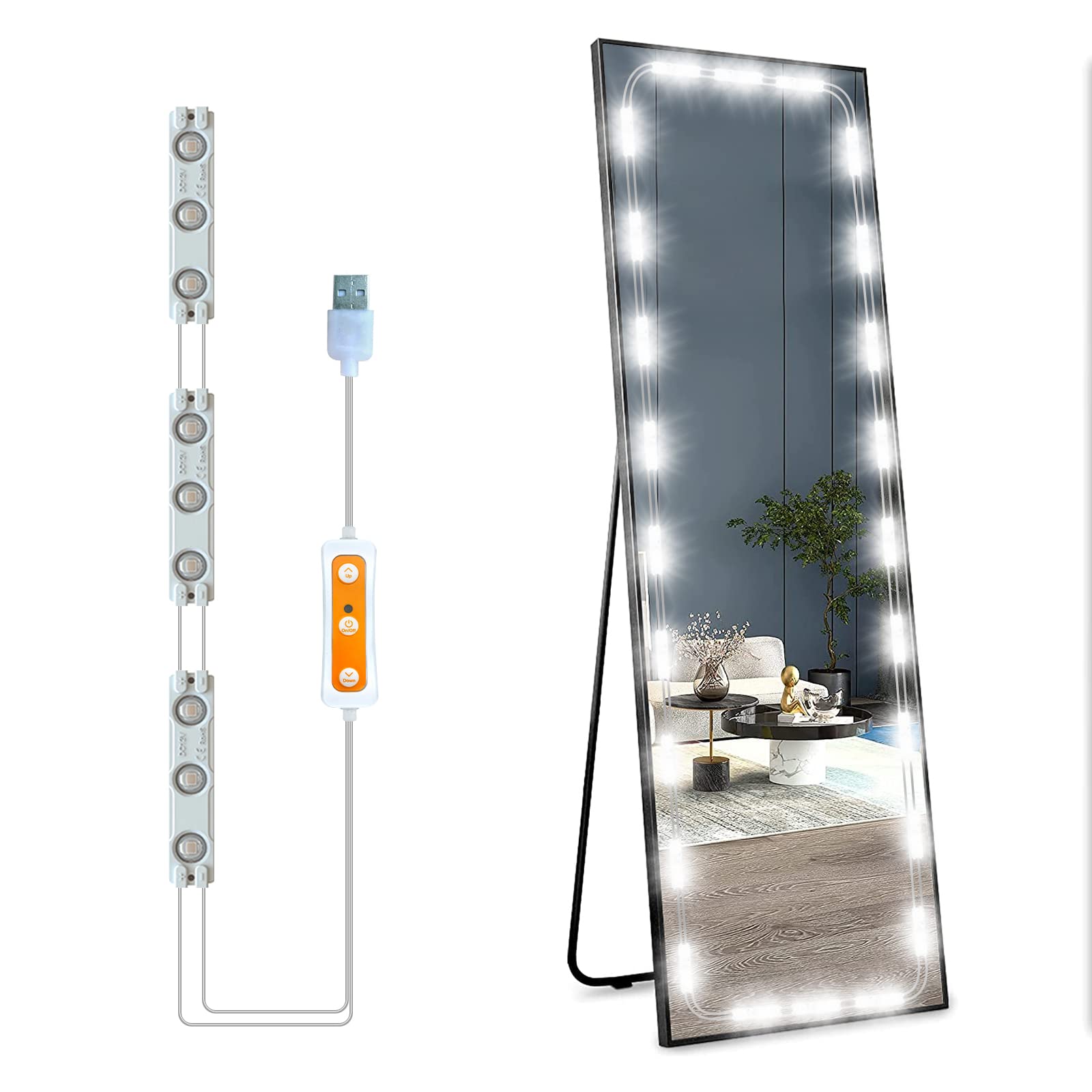 Cattlite LED Vanity Lights - Hollywood Style Dimmable Mirror Lights, 14ft Ultra Bright LED Strip Lights for Makeup Vanity, Bathroom Mirror & Full Body Mirror (Mirror Not Included) - Perfect for Home Salon, Dressing Room & Beauty Studio Lighting