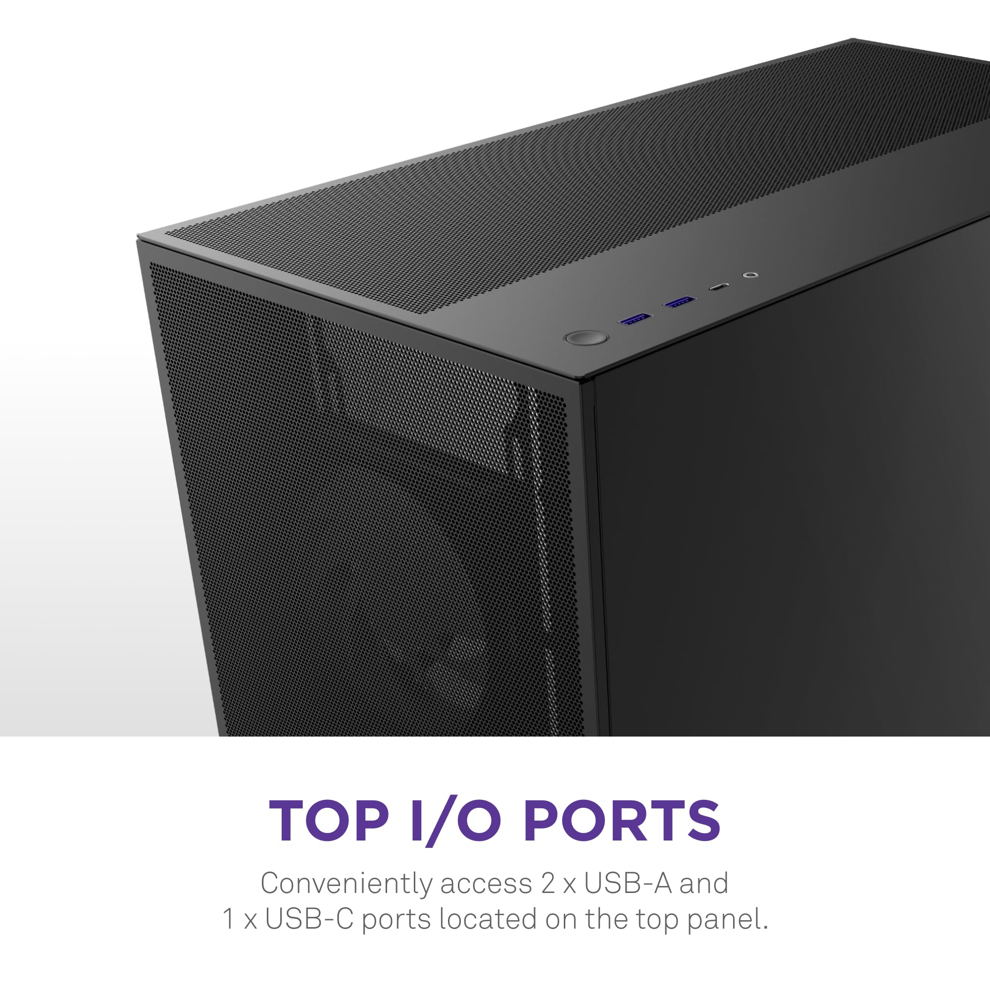 NZXT H7 Flow 2024 Mid-Tower ATX PC Case - High Airflow Gaming Case with 3 Pre-Installed 120mm Fans | Bottom Fan Support for GPU Cooling | Excellent Cable Management | Sleek Black Design | Perfect for Gaming Rigs & High-Performance Builds