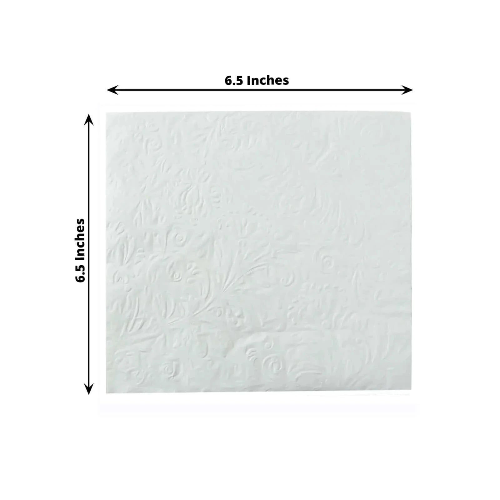 50-Pack White Embossed French Swirl Pattern Cocktail Napkins - Elegant Party, Wedding, and Dinner Table Decor