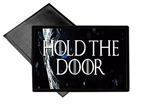 EandM Game of Thrones 'Hold The Door' Welcome Mat 18x24 Inch - Non-Slip Outdoor Doormat Rug for Front Entry, Porch, or Patio - GOT Fan Gift & Home Decor