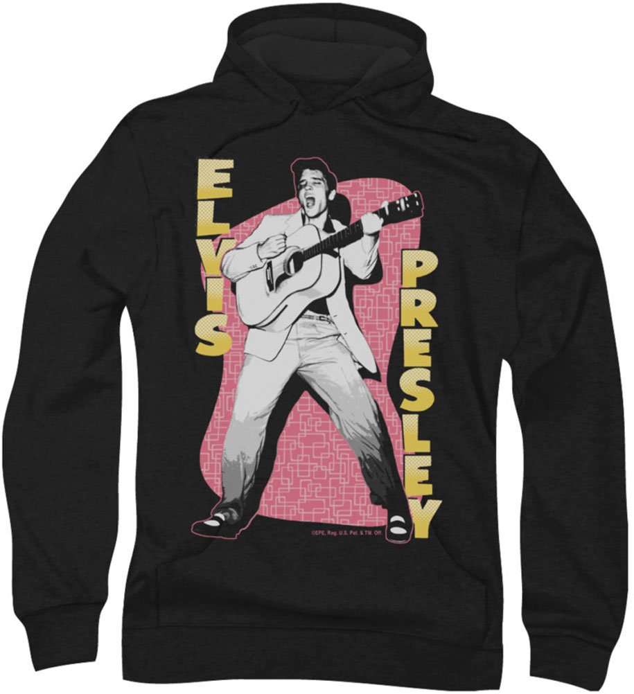 Elvis Presley Men's Pink Rock Hoodie - Vintage Style Pullover Sweatshirt for Concerts & Casual Wear