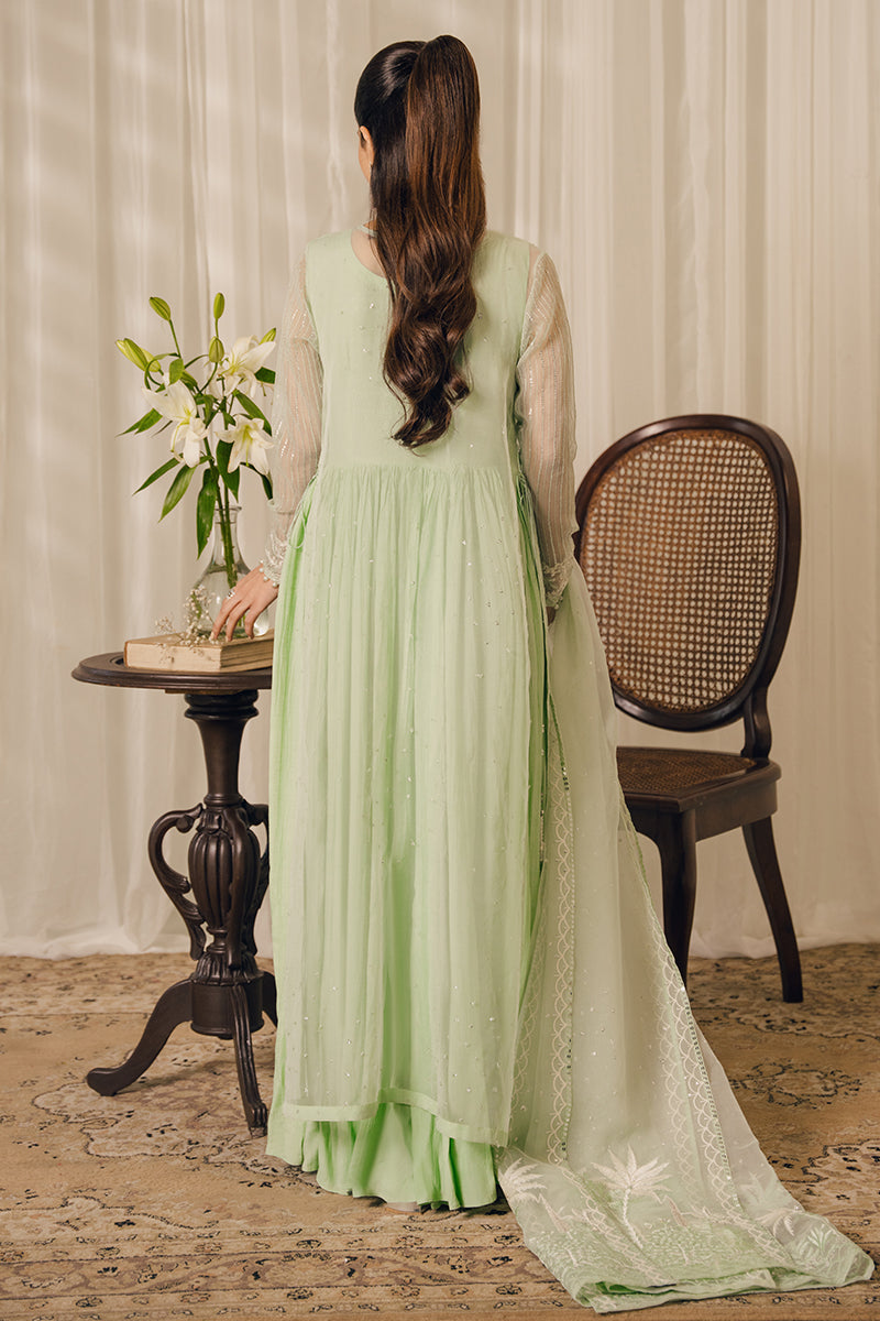 Elegant MINT BLOOM 2-Piece Outfit (Shirt & Dupatta) for Women | Traditional Indian Ethnic Wear | Perfect for Weddings, Festivals & Special Occasions
