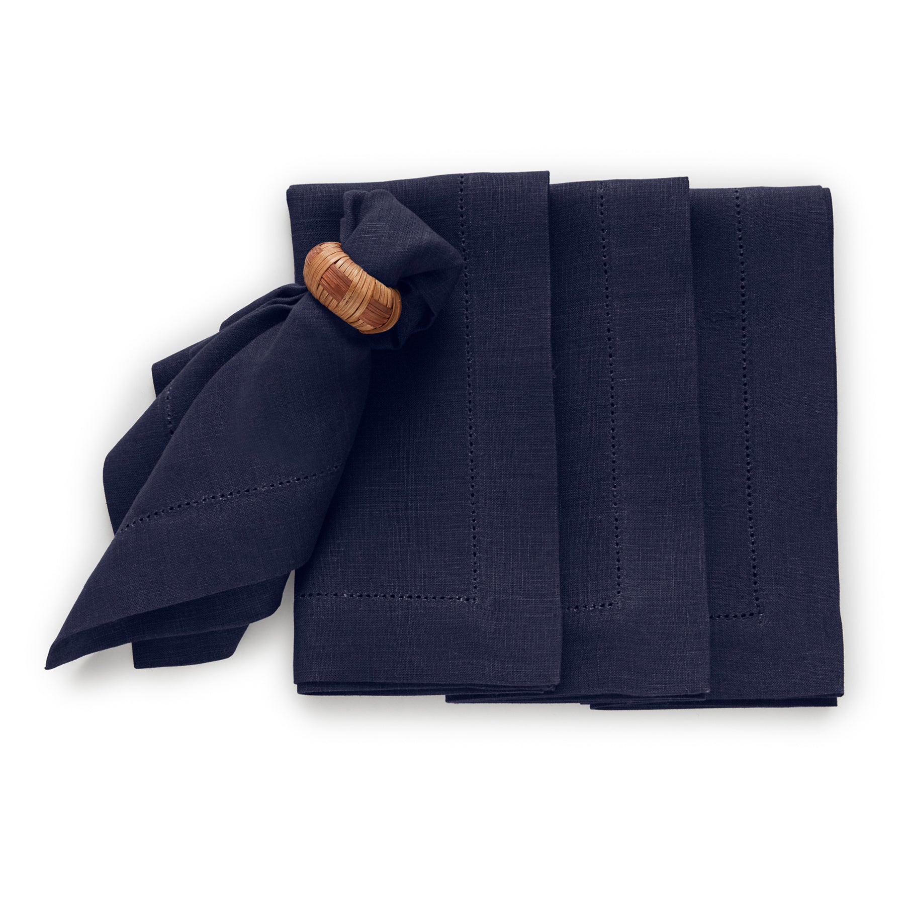 Premium Medium Weight Hemstitch Napkins - 12-Pack White Linen Dinner Napkins for Formal Dining, Weddings & Special Occasions
