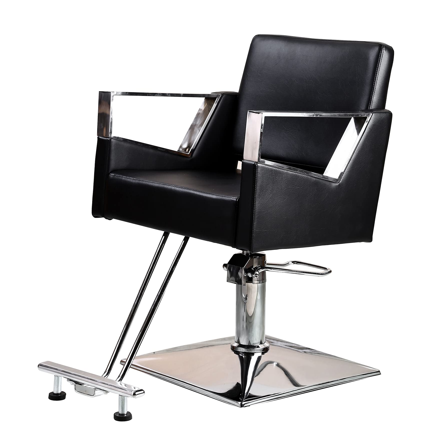 Professional Hydraulic Barber Chair - 360° Swivel Styling Salon Chair for Hairdressers & Beauty Salons, Adjustable Height, Durable Black Leather - Perfect for Haircuts, Styling & Barber Shops