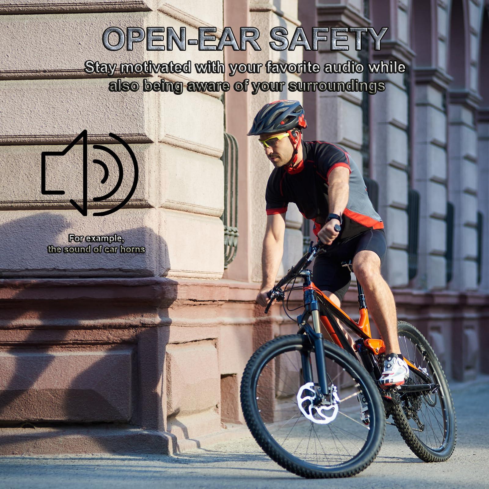 Open Ear Wireless Bluetooth Earbuds - Bone Conduction Headphones with Air Conduction Tech, Over-Ear Hanging Design for Running, Cycling & Outdoor Sports