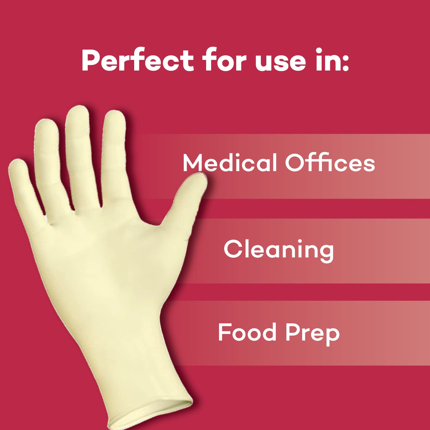 **Dealmed Disposable Latex Gloves – Medical Grade, Multi-Layer Protection, Size 6 (50 Pairs/Box, 6 Boxes/Case) – Ideal for Healthcare, Cleaning & Food Handling**