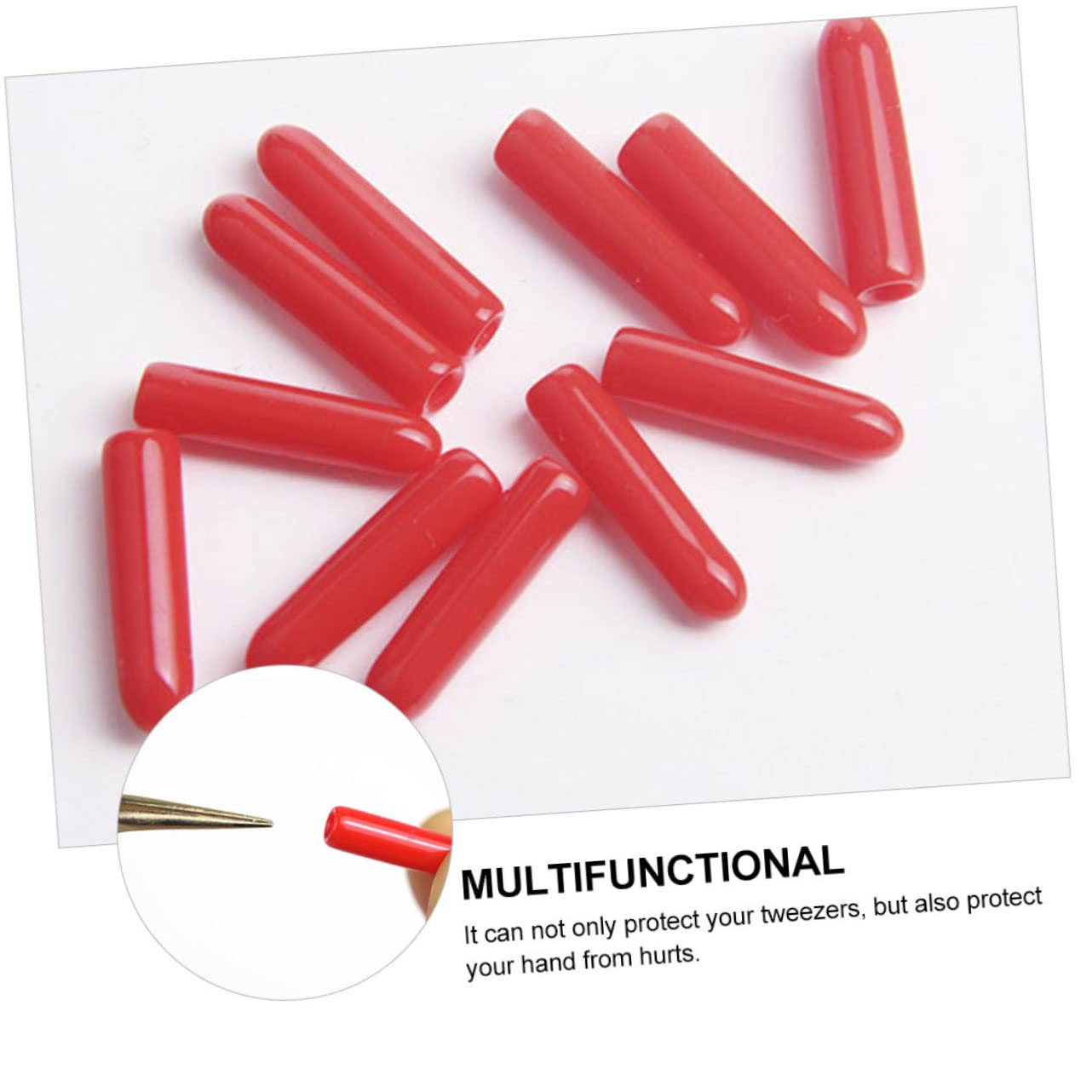 200 Pcs Red Tweezer Tip Protectors - Disposable Grafting Tweezers Caps & Eyelash Extension Covers - Perfect for Lash Clusters, Eyelash Extensions, and Beauty Salon Use
