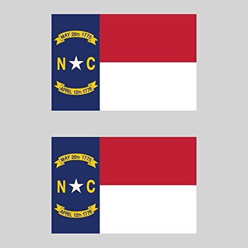 North Carolina Flag Car Magnet 2-Pack - Durable Vinyl NC State Bumper Sticker for Cars, Trucks & Metal Surfaces - Show State Pride on Vehicles, Fridges & Lockers